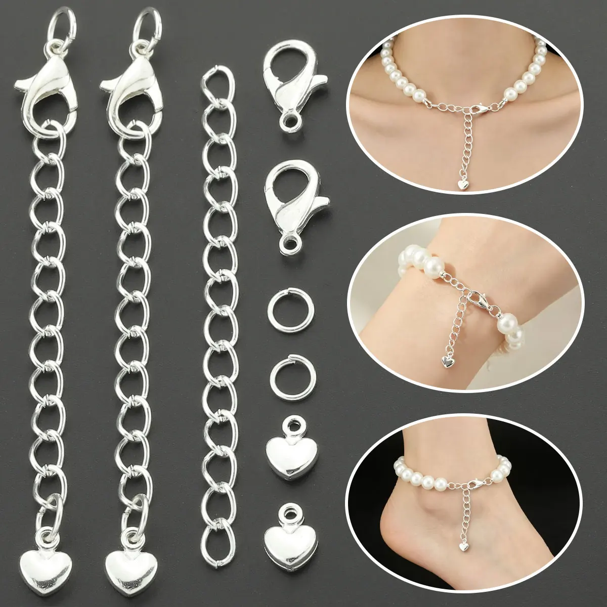 100 PCS Jewelry Extension Chains Set - Suitable for DIY Bracelets, Necklaces, Bead Accessories and Jewelry Making
