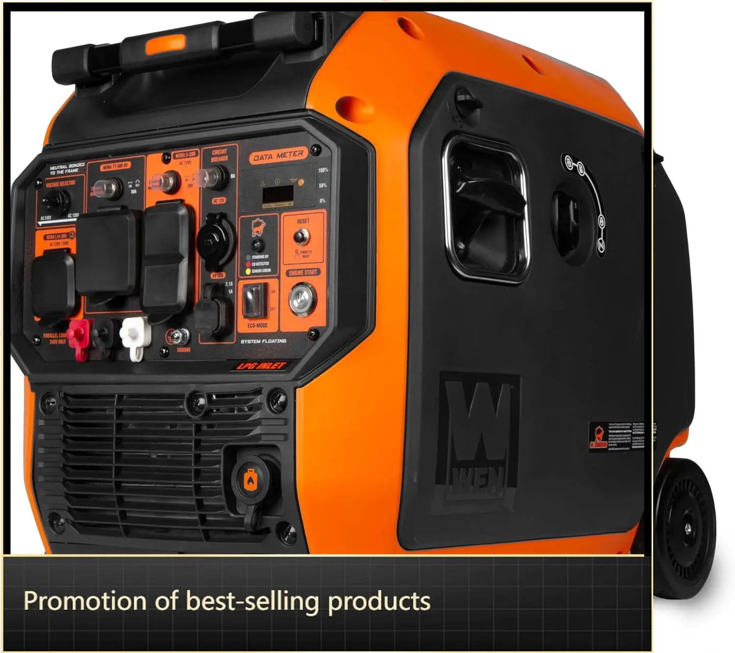 

RV Ready Dual Fuel Portable Inverter Generator 6800 Watt Electric Start Fuel Shutoff CO Watchdog EV Backup