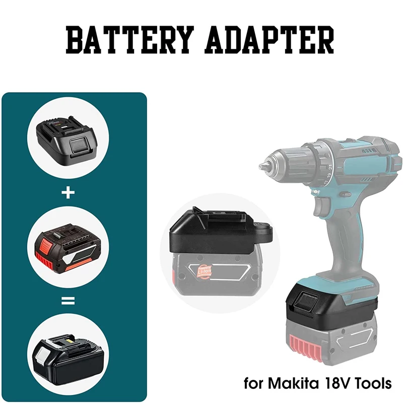 BS18MT Battery Adapter Converter for Bosch 18V BAT609 BAT618 Converted To for Makita 18V BL1830 BL1850 Li-ion Battery with USB