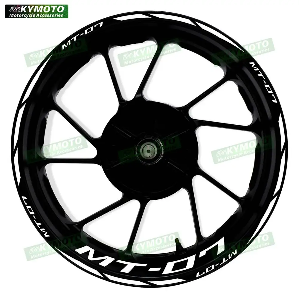 

For Yamaha MT-07 MT07 motorcycle accessories 17 inch front and rear wheel stickers fairing rim reflective decals decoration