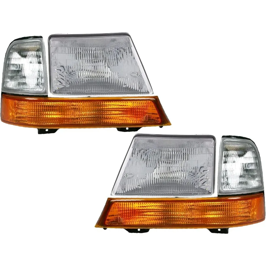 

APA Replacement Combo Set of Headlights and Corner Lamps for 1998 1999 2000 Ford Ranger Vehicles Includes 2 Headlights and 2 Co