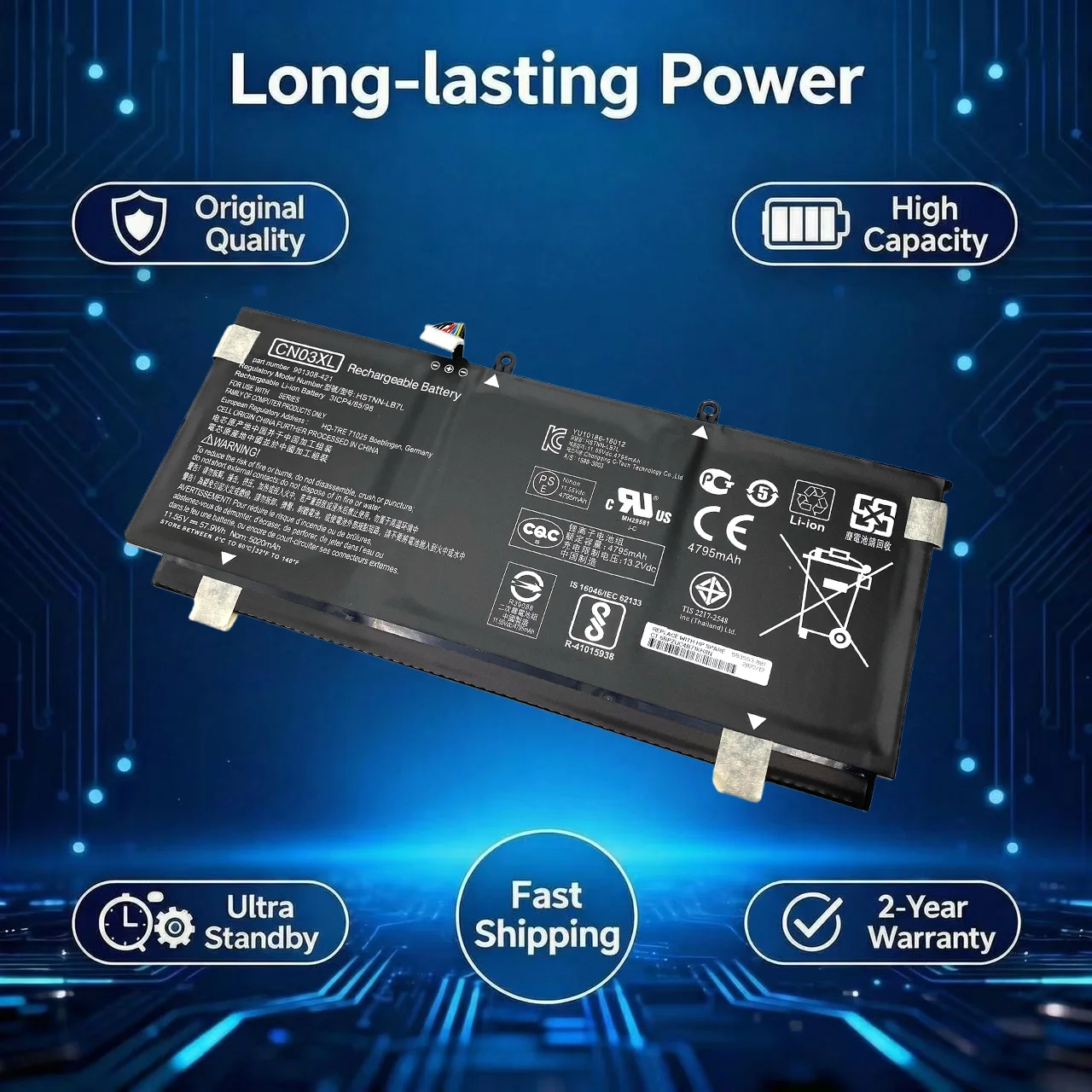 

Original CN03XL CN03057XL Laptop battery For HP ENVY 13-AB003NF 13-AB023TU Spectre X360 13-AB001 13-AB002 HSTNN-LB7L 901345-855