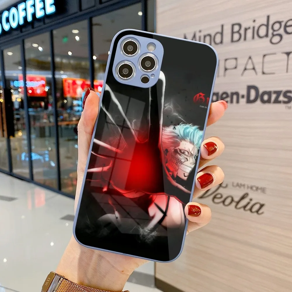 Bleach Grimmjow Mobile Cell Phone Case for iPhone 15 14 13 12 11 Pro Max X XR XS 8 7 Plus Liquid Glass Phone Cover Funda image 6