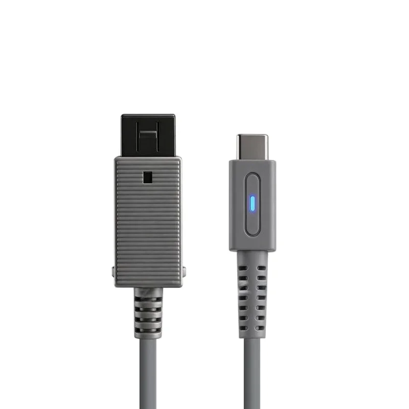 Adaptador USB Tipo C de 1,8M para Console Nintendo Wii com Luz Indicadora LED