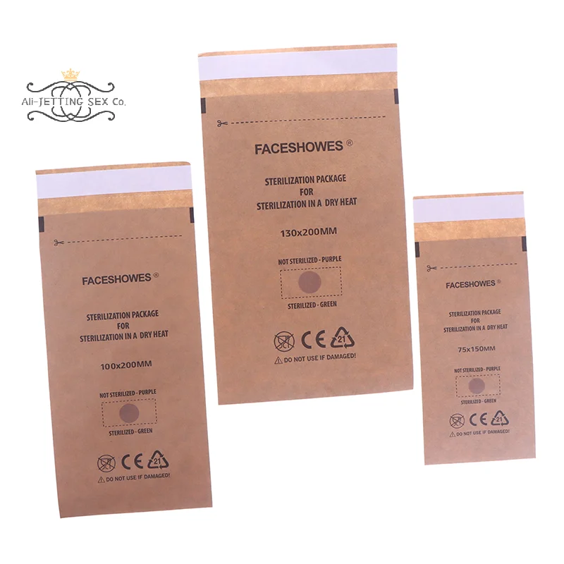 100 個使い捨て消毒クラフトバッグネイル滅菌器マニキュアバッグ滅菌消毒機クリーンポーチバッグ