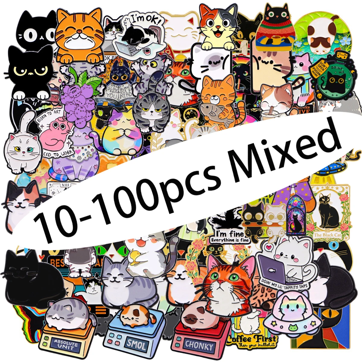 

10/20/25/50pcs Mixed Cartoon Kitten Enamel Pin Cute Pet Cat Brooch Badge on Backpack Clothing Fashion Jewelry Accessories Gifts