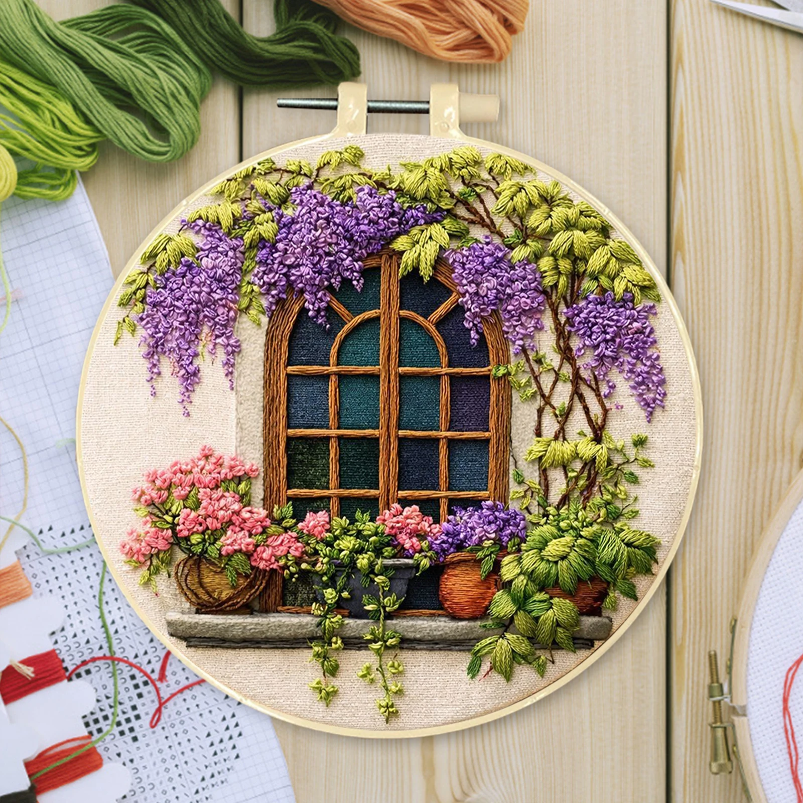 ชุดปักผ้าฝ้าย DIY ขนาด 29x29 ซ - Embroidery Hoop Kit บทวิจารณ์และราคา