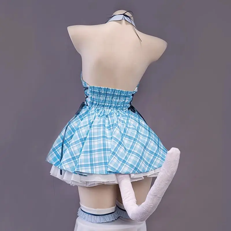 Game Cosplay Dress Suit Sexy Cat\'s Costume With Cat Tail Anime Set Cute Game Cosplay Chocolate ＆ Vanilla Maid Outfit Service Set