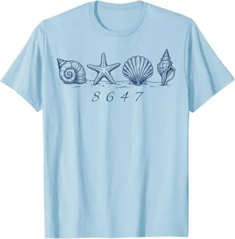 Y2k 86 47 Seashells Sea Shells Beach Funny 8647 Cat Patriotisches T-Shirt USA Flag Sunglasses Graphic Clothing Sommermode T-Shirt – Detail 3