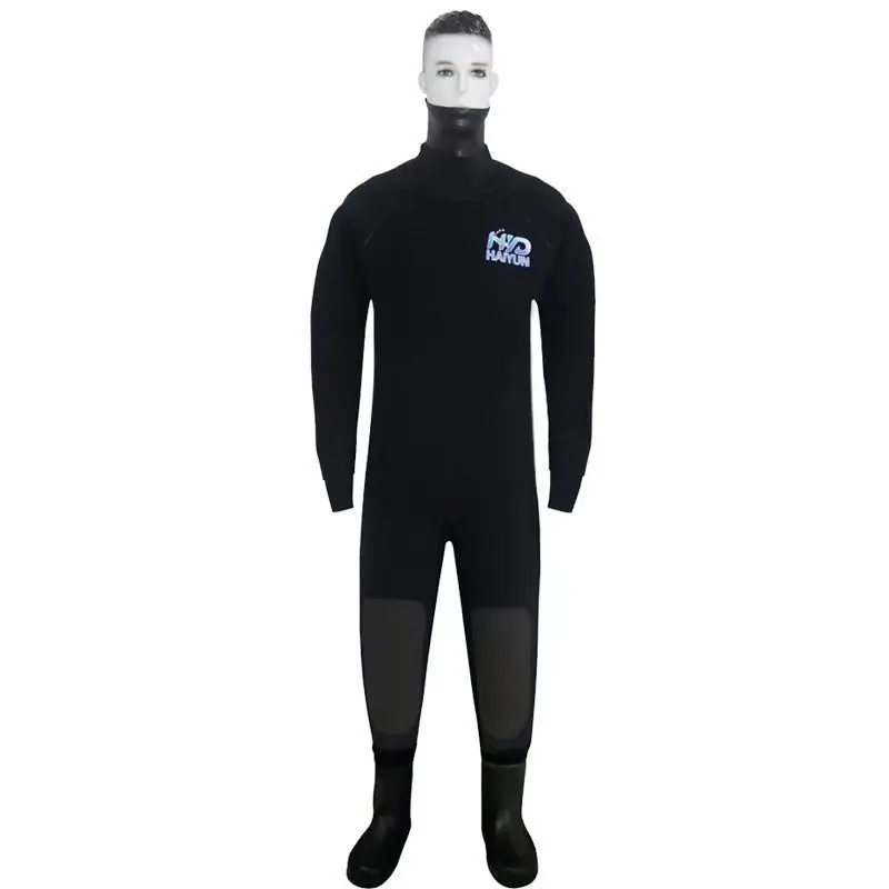 

Full dry thickened warm diving suit deep diving one-piece closed winter suit