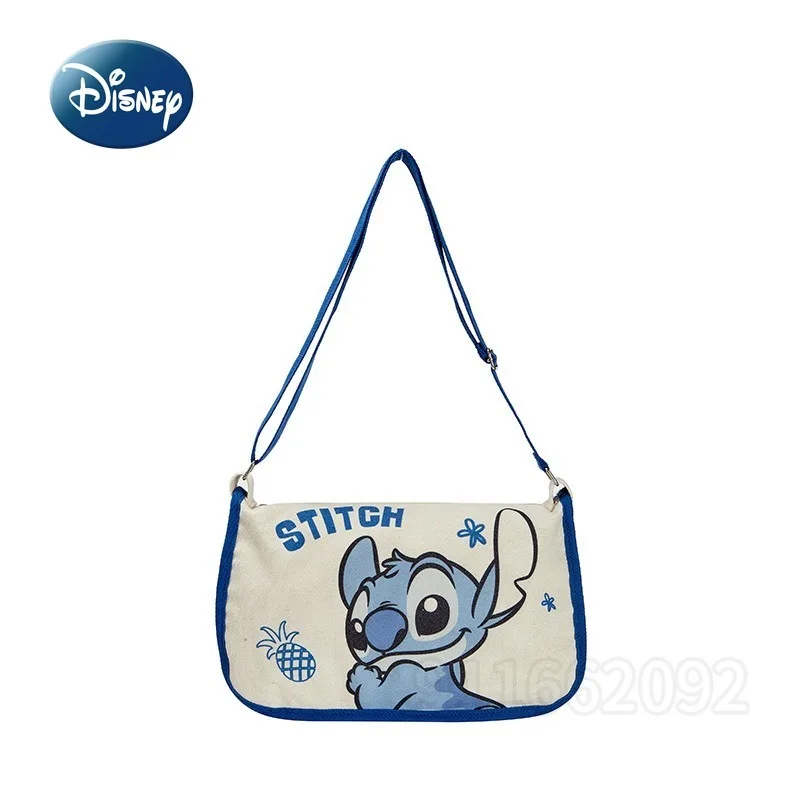 Disney Stitch New Shoulder Messenger Bag Canvas Fashion Girl Shoulder Bag Luxury Brand Original Casual Girl Bag Large Capacity