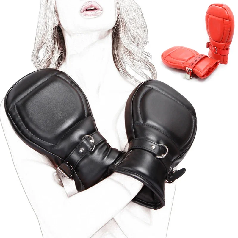 

Unisex Leather Bdsm Bondage Palms Mitten Fetish Slave Pet Role Play Puppy Play Dog Gloves Dog Paw Soft Padded Fist Mitts Sex Toy