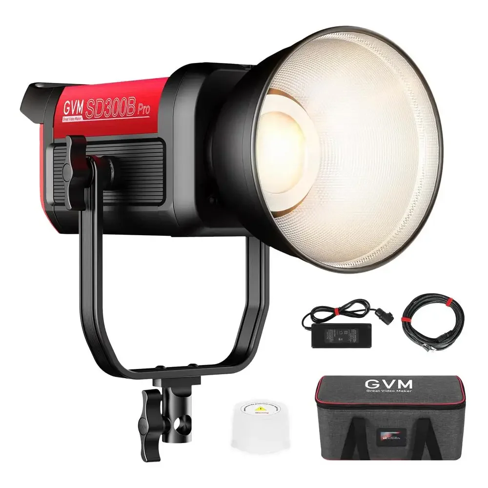 Professional Studio Lights 300W Bi-Color 45° Standard Reflector 65700Lux@1m CCT 2700~6800K 12 Lighting Scenes App Control Bowens