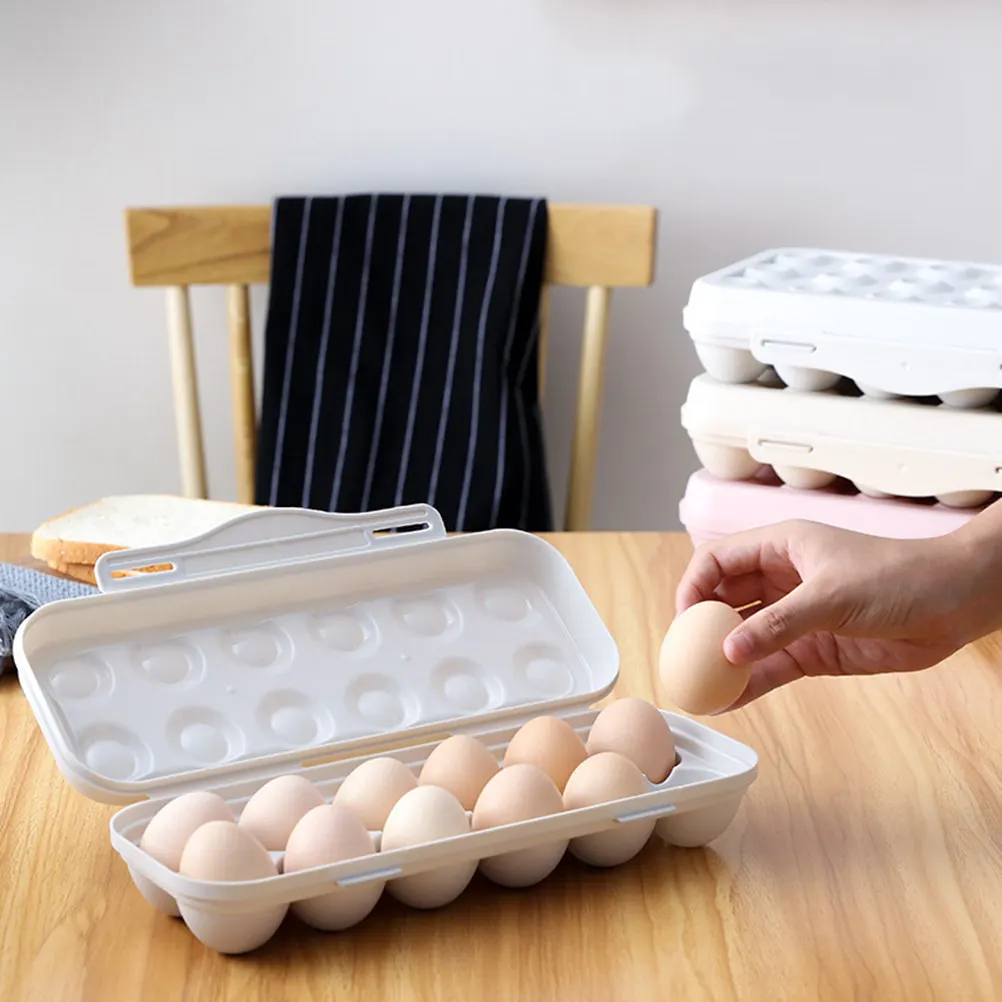 2Pcs 18 Grids Plastic Egg Tray Stackable Refrigerator Organizer Safe Egg Storage Holder Portable Anti-Collision
