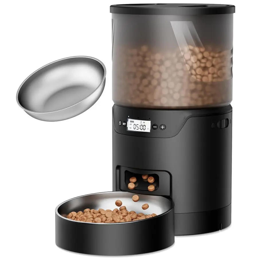 

Cat Feeder 3L Auto Food Dispenser with Timed Feeding 6 Meal Programmableamp 120 Portion Precise Control Easy to Clean for Cat In