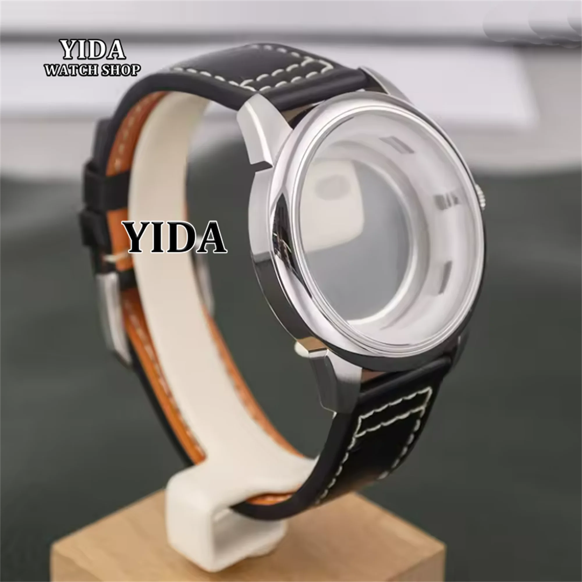 

for Mark XX Case 42.7mm Watch Case Genuine Leather Bracelet Stainless Steel 5ATM Waterproof fit NH35 NH36 Movement Replacements