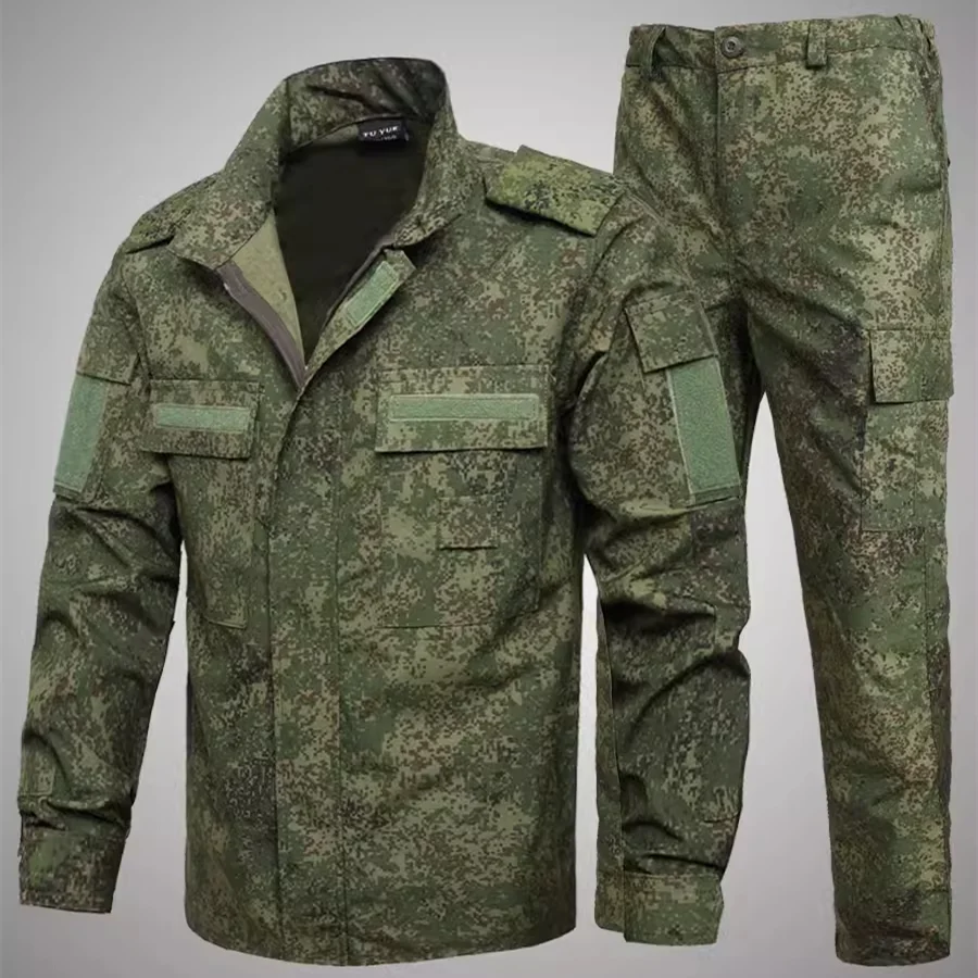 Russian Camouflage Tear-Resistant Workwear Men's Outdoor Cotton Polyester Wear-Resistant Training Jumpsuit