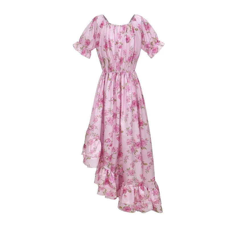

ABC123Anime Victorian Floral Square Neck Dress with Asymmetrical Hem Vintage Stage Performance Retro Halloween Costuf;5,c'8.m;0'