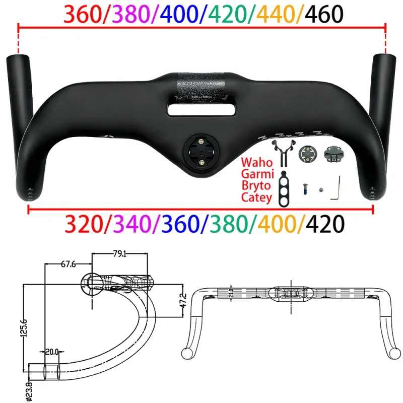 BALUGOE Carbon Fiber Track Cycling Handle Sprint Match Bicycle Handlebar TT Bike Handlebar Fixed Black Matt 31.8mm sports UCI