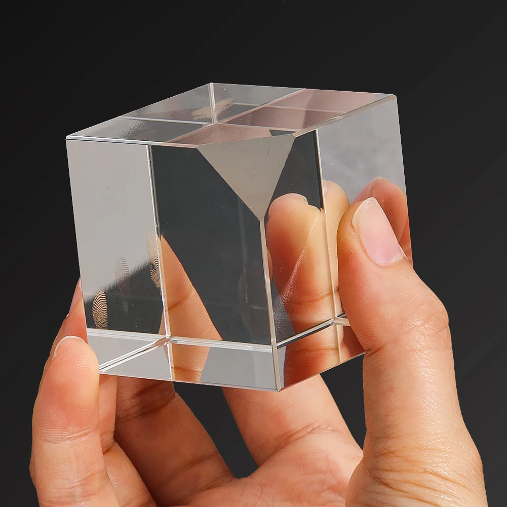 

1PC Vertical Cut Crystal Square Ornaments Home Office Desktop Modern Art Decoration Accessories Transparent Miniature Crafts