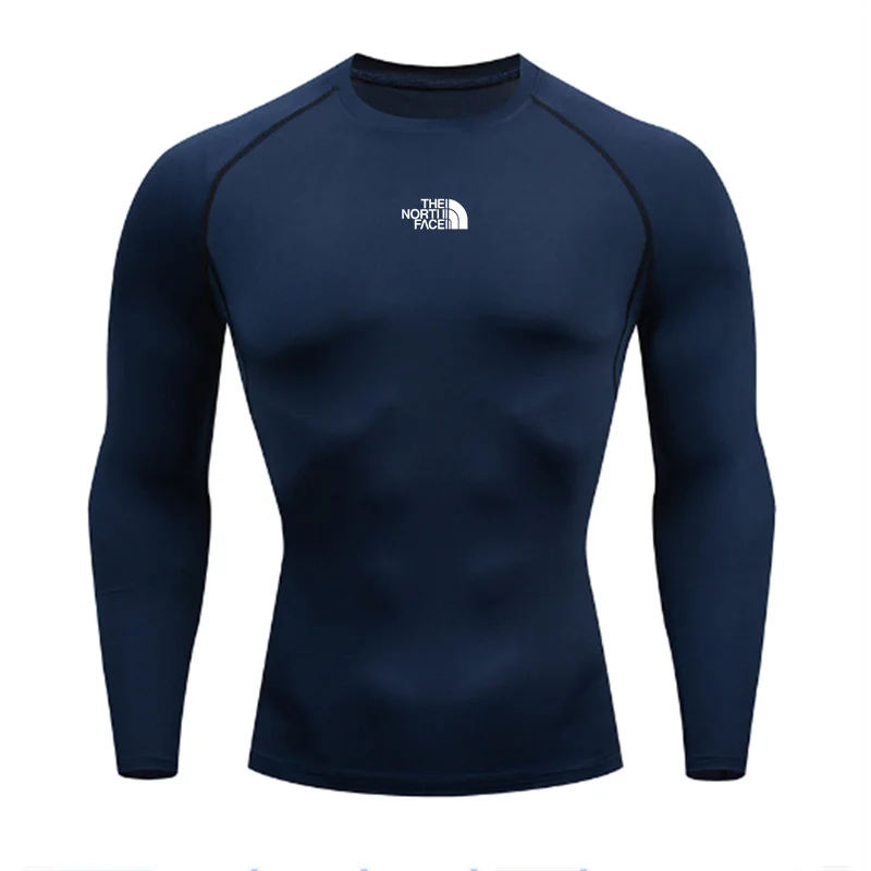 Mens Compression Base Layer Long Sleeve Top Athletic Gym Fitness Shirt Quick Dry Slim Fit Thermal Sportswear Running Workout Tee