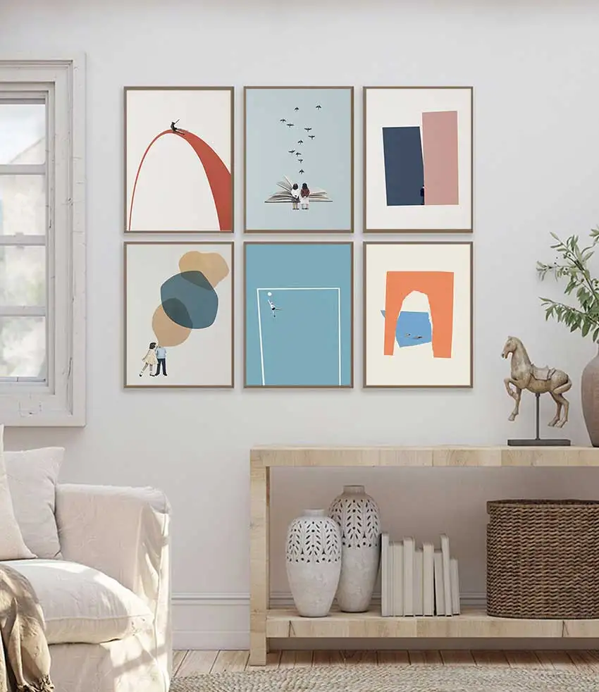 1 pièce (sans cadre) Peinture sur toile sans cadre, style rétro, motifs abstraits simples et intéressants, affiche interactive pour échanger avec les personnes