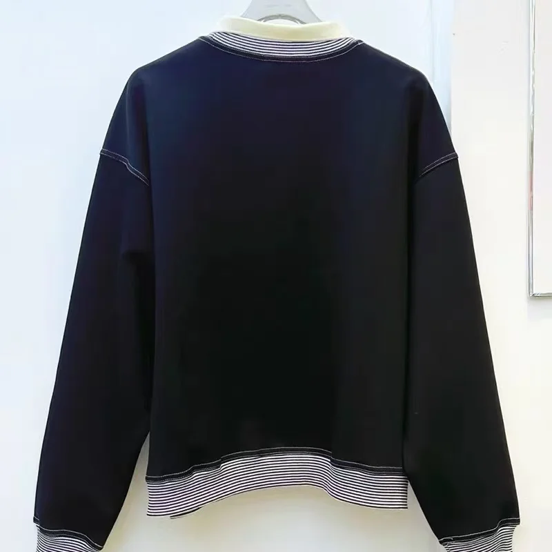 

Черная толстовка поло большого размера в стиле ретро с длинным рукавом Martine Rose для мужчин и женщин, толстовка премиум-качества с буквенным принтом