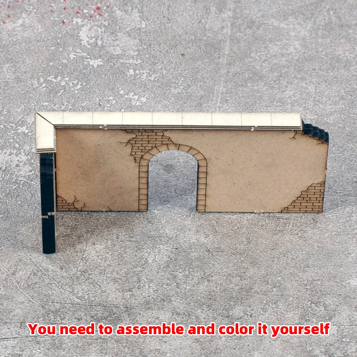 1/35 1/43 1/48 1/64 1/72 1/87 HO Maßstab Modellbausatz Miniatur Diorama Architektonisches Gebäude Hausmodell Eisenbahn Unbemalte Ruinen DIY – Detail 3