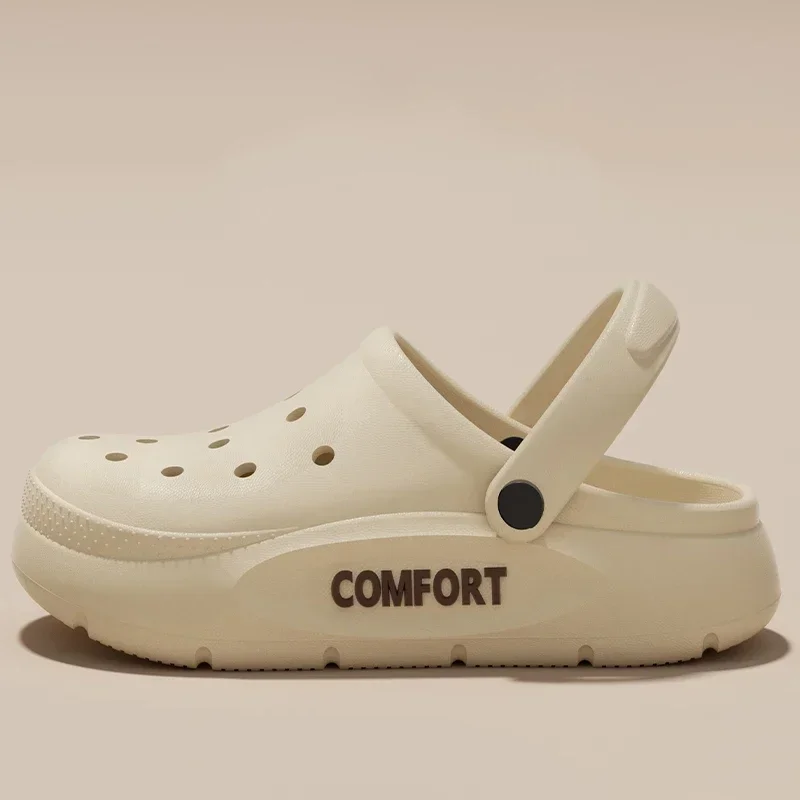 Rutschfeste Paar-Hausschuhe mit Hohlkappe für drinnen und draußen, lässige dicke Sohlen, Damen- und Herren-Slipper, Sommersandalen für Erwachsene. – Detail 8