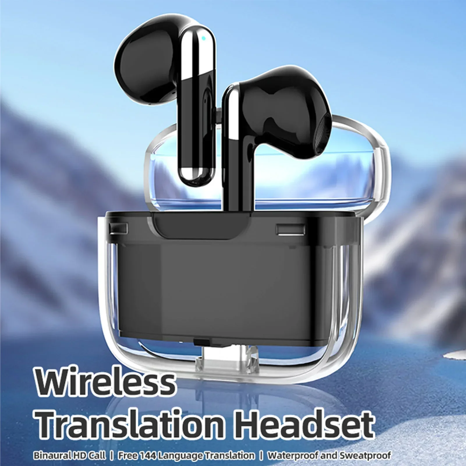 New Language Translator Earbuds Bluetooth Translator Fast Noise Cancellation Intelligent Support 144 Languages Daily Hot Sale