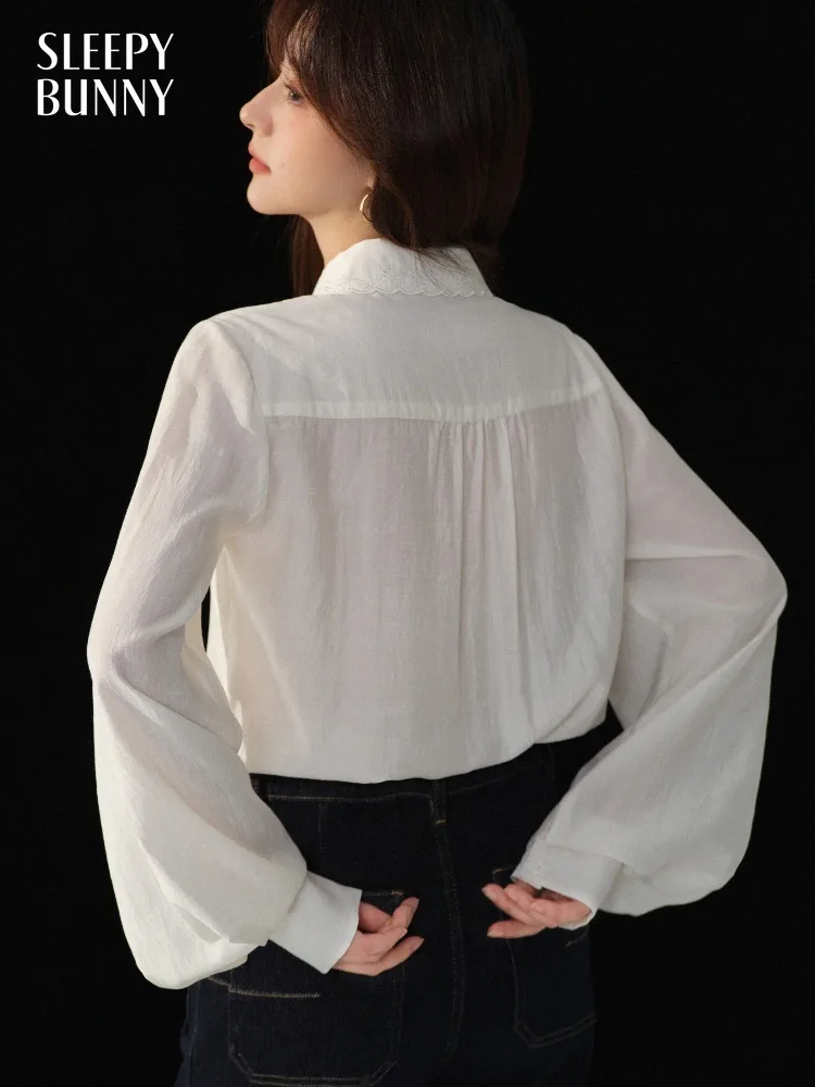 

Women Vintage French Blouse Elegant Pleated Long Sleeve Shirt Spring Sweet Romantic Casual Fashion Top Lady Chic Daily Outfit