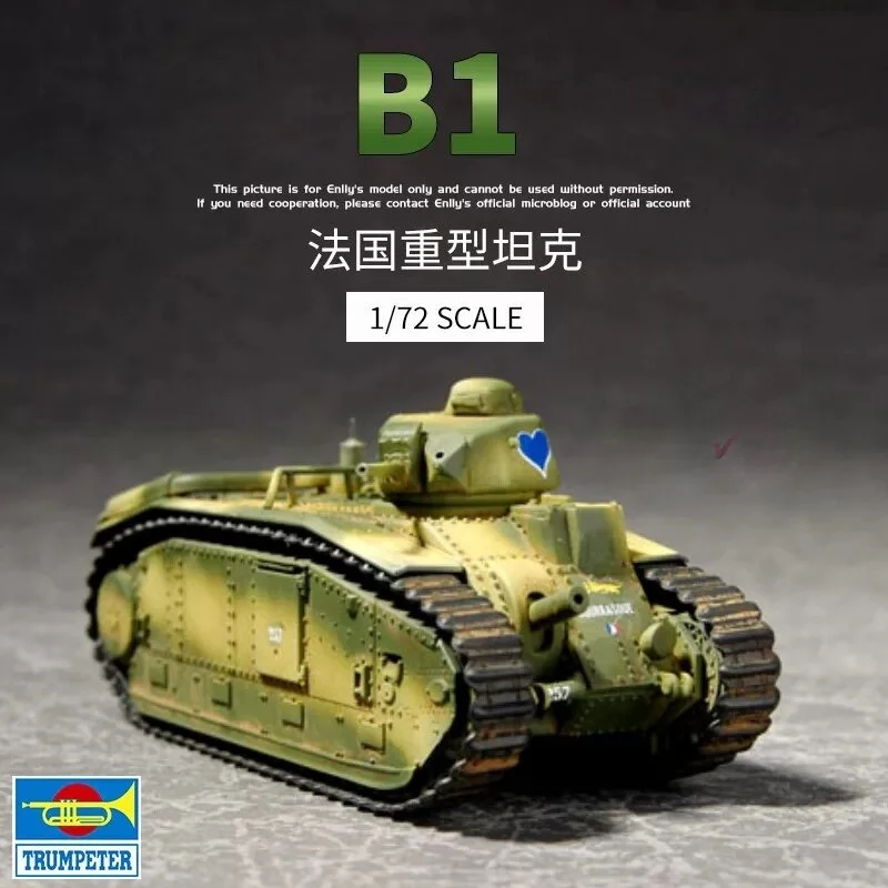 TRUMPETER 1/72 Tanque Francês Char B1 bis Modelo de Montagem em Plástico