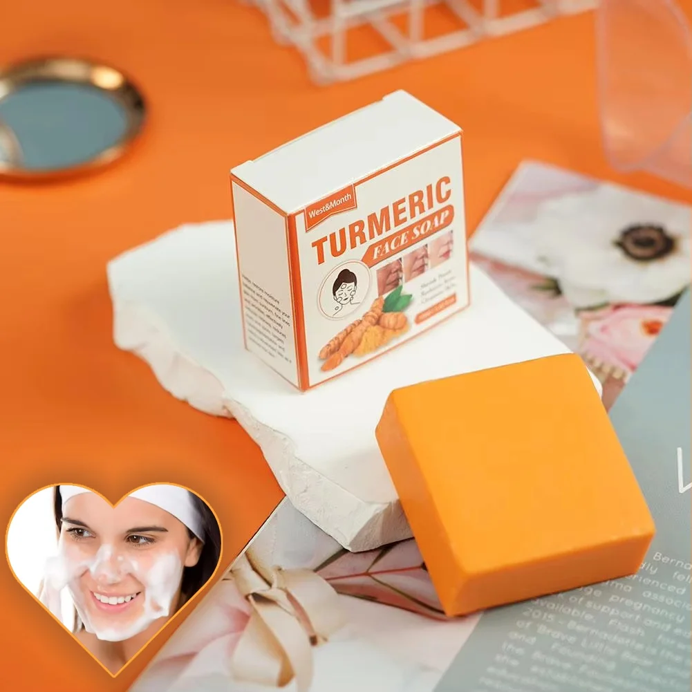 

Turmeric Face Wash Natural Turmeric Soap Oil Control Brightening Body Wash Body Cleanses Face Soap P2G7