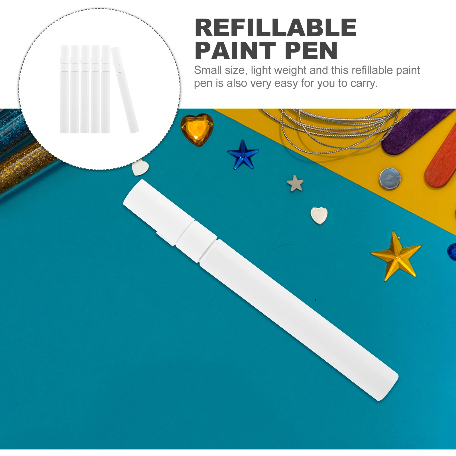 

6pcs Aluminum Pen Accessories Durable Refillable Paint Pens Empty Marker Shells for Walls niture Touch Up Lightweight