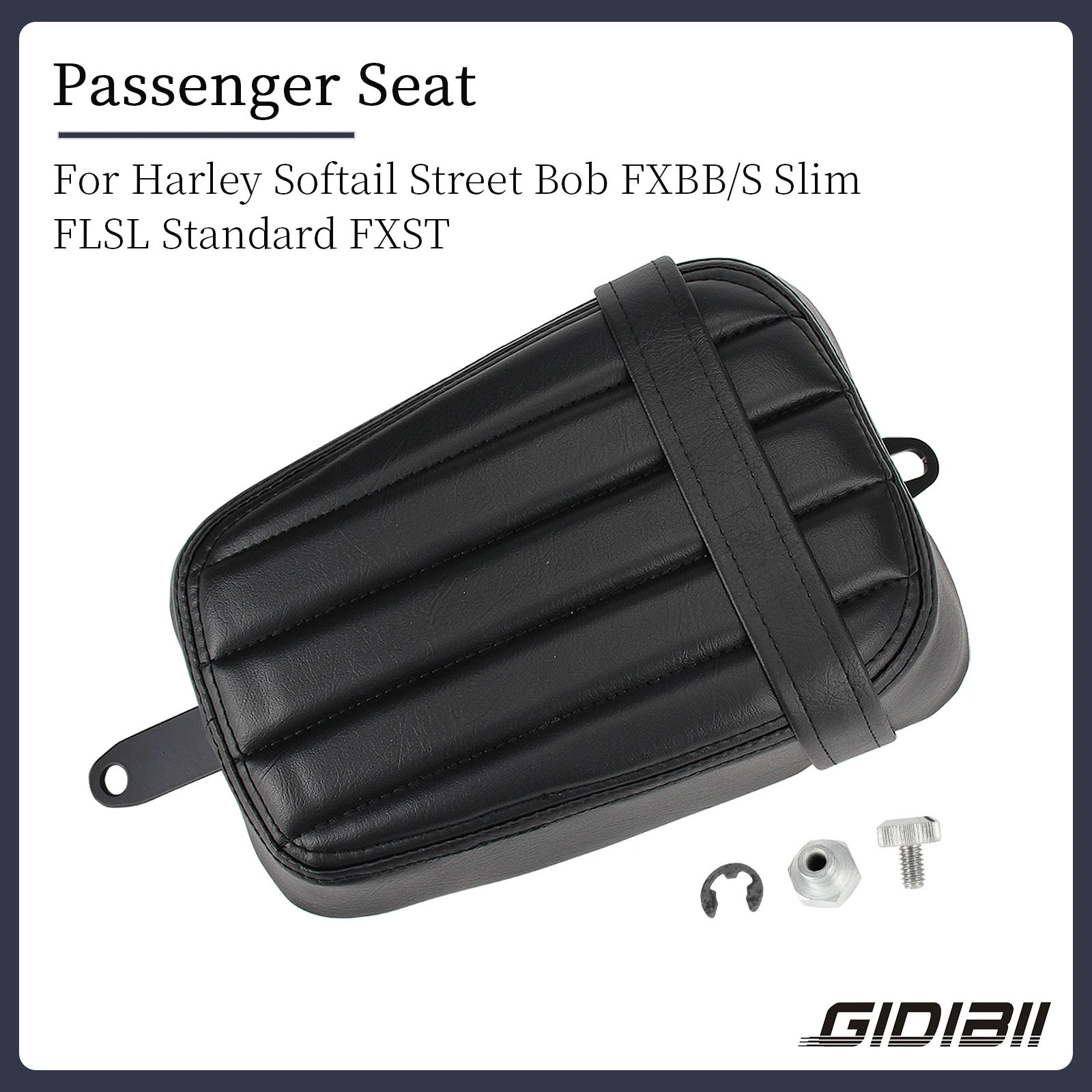 

1 Set Black Rear Passenger Seat For Harley Softail Standard FXST Street Bob 114 FXBBS/FXBB Slim FLSL Motorcycle Seat Cushion