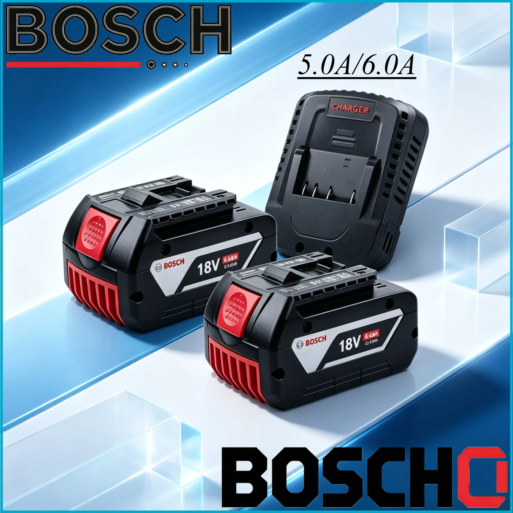 

100% Original Bosch battery18V 6000mAh Met Oplader Draadloze Professional Systeem Compact Formaat Eenvoudig Opbergen