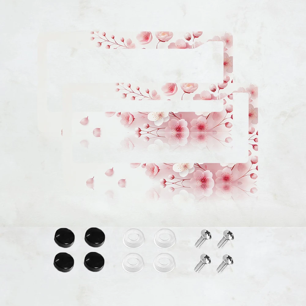 

2PC Pink Cherry BlossomsLicense Plate Frame Aluminum Car Accessories License Plate Frames License Plate Fits Standard U.S.