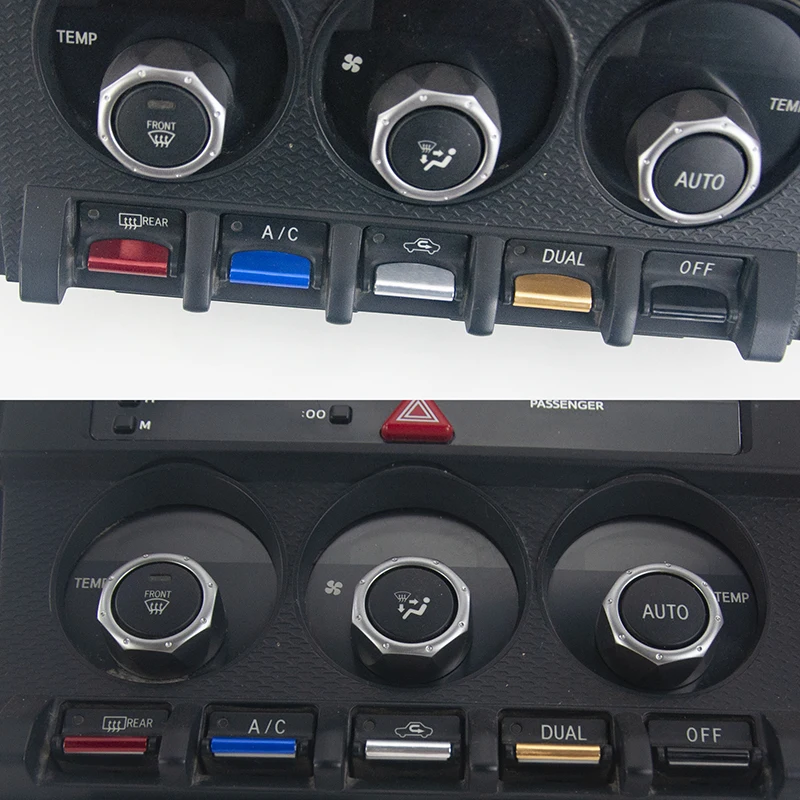 5pcs Dashboard A/C Control Button Decoration Patch For Toyota 86 For Subaru BRZ Interior Accessories Trim Stickers