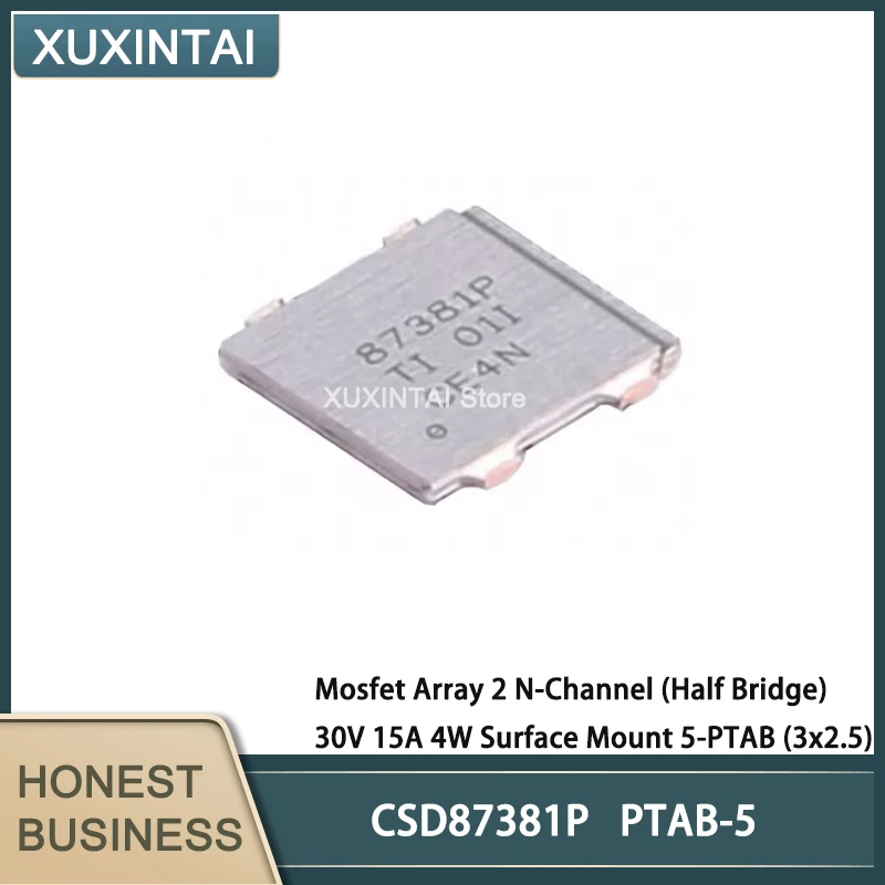 20Pcs/Lot  New Original  CSD87381P  CSD87381 Mosfet Array 2 N-Channel (Half Bridge) 30V 15A 4W Surface Mount 5-PTAB (3x2.5)