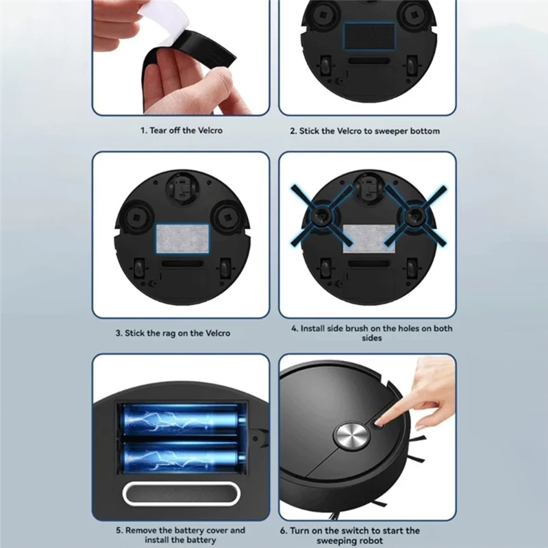 B25B New Smart Vacuum Cleaner 4000Pa Powerful Suction Robot Sweeper For Hardwood Floors Pet Hair Carpets