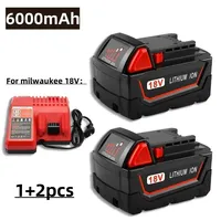 For Milwaukee M18 Power Tool Battery, Charger, 18V 9000mAh, BR, XC, 18V,  M18B5, 48-11-1860, Built-in 18650 Battery