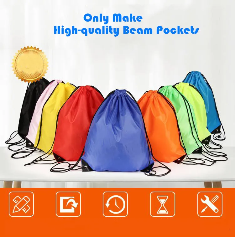 Waterproof Sports Riding Backpack Gym Drawstring Shoes Clothes Organizer Pack Portable Drawstring Bag Oxford Students Backpack