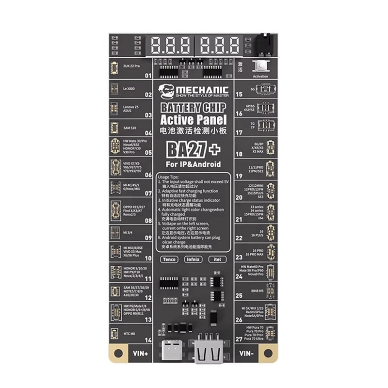 BA27+ Battery Chip Active Panel for Phone 6-17 Series Android Fast Charging Battery Activation Detection Board Tools
