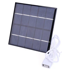 5W Solar Panel Charger Mobile Power Supply Polycrystalline Solar Portable Charging Panel Courtyard Lighting DIY Charger Supplies