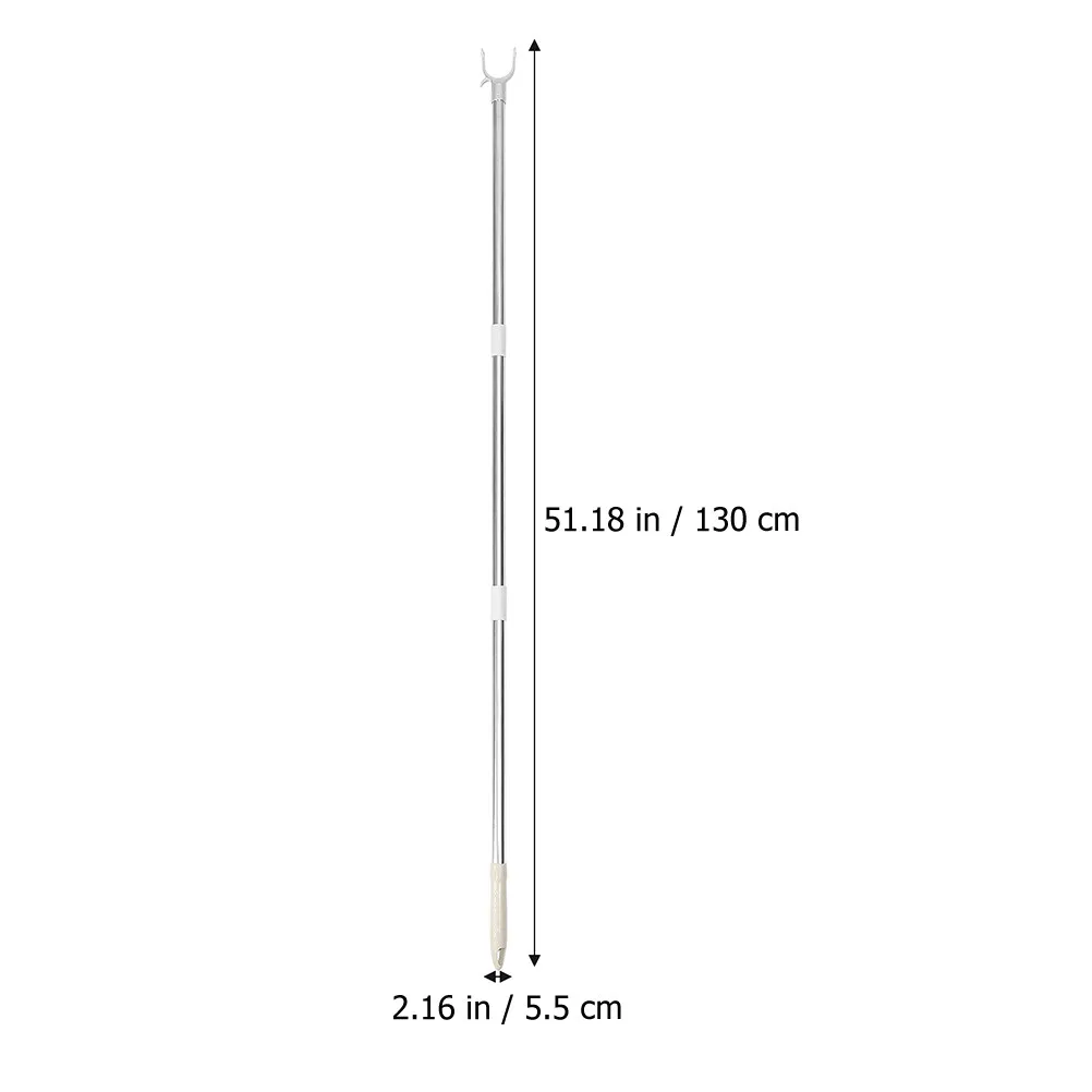 2Pcs Clothes Drying Rod Splicable Adjustable Clothes Pole Heavy Duty Telescoping Reach Stick for Household Use