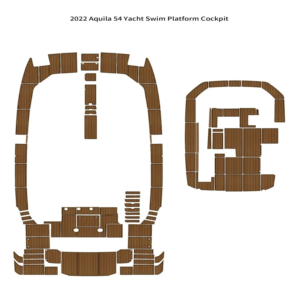 2022 Aquila 54 Yacht Swim Platform Cockpit Pad Boat EVA Foam Teak Deck Mat Seadek MarineMat Gatorstep Style Self Adhesive