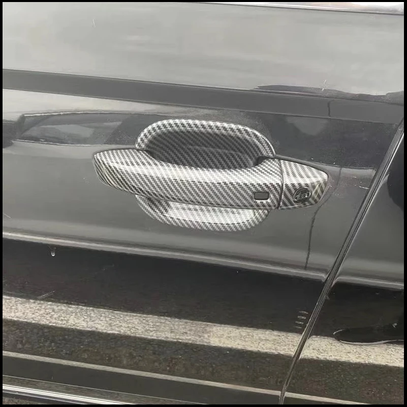 

FOR Audi Q5 2009-2015 Door Handle Bowl COVER CUP STICKER TRIM Carbon Pattern Decorative Car Styling Auto Parts Accessories