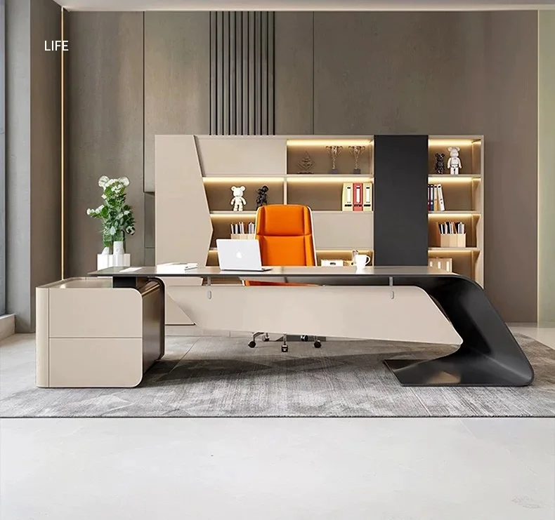 L Shaped Luxury Modern Executive Office Desk Furniture Desk Italianoffice Table And Chair Set Modern Design Boss Desk Luxury