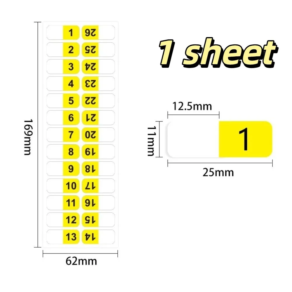 Colorful Alphabet Index Label Stickers Small Strips Waterproof Sticky Index Tabs Study Planner Page Marker Sticky Flags