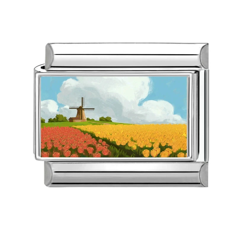 Mountains and Seas Scenery Italian Charm Links for Bracelets